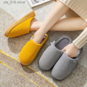 Winter 2022 katoenen herfst slippers vrouwen comfortabel huis en binnen warmte voor koppels pluche casual verdikte maanlicht 0739