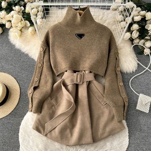Winter 2023 Gentle mode-stijl gebreide vest Designer Sweater Temperament Dress Set China's eersteklas hoofdmerkcreatie