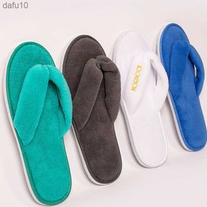 Winter 4 paren/partij Goedkope Hotel Slippers Mannen Vrouwen Reizen Wegwerp Katoenen Slippers Thuis Gastvrijheid Zachte SPA Gast Slides L230704