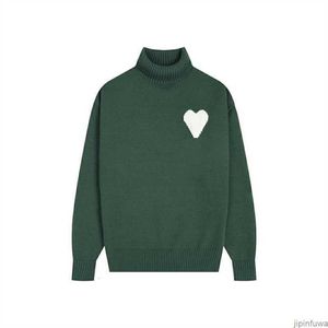 Winter Amis Amisweater Turtleneck Designer AM I Paris Jumper Col haut Sweat-shirt chaud Jacquard A-word Love Heart Coeur Hoody Hommes Femmes Tricoter Nouvelle Couleur J5SK