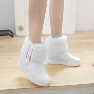 Bottines d'hiver femme plate-forme de fourrure botte de neige dames baskets en peluche chaussures plates décontractées blanc rose femme chaussures 230922