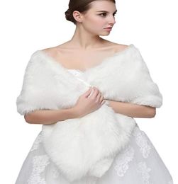 Invierno Otoño Barato Boda Envolturas nupciales Bolero Piel sintética para boda Fiesta de noche Chaqueta de fiesta Abrigo Invierno Mantón de piel blanca Wedding1057386