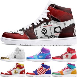 hiver automne chaussures personnalisées 1s chaussures de bricolage chaussures de basket-ball noir bleu amortissement garçons fille 1 personnage d'anime personnalisé tendance personnalisée chaussures d'extérieur polyvalentes