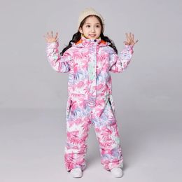 Hiver bébé enfants Ski costumes garçons coupe-vent costume filles imperméable épaissi isolation extérieure snowboard combinaison 240122