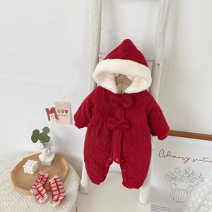 Vêtements d'hiver pour bébé, grenouillère rouge, grenouillère de noël chaude