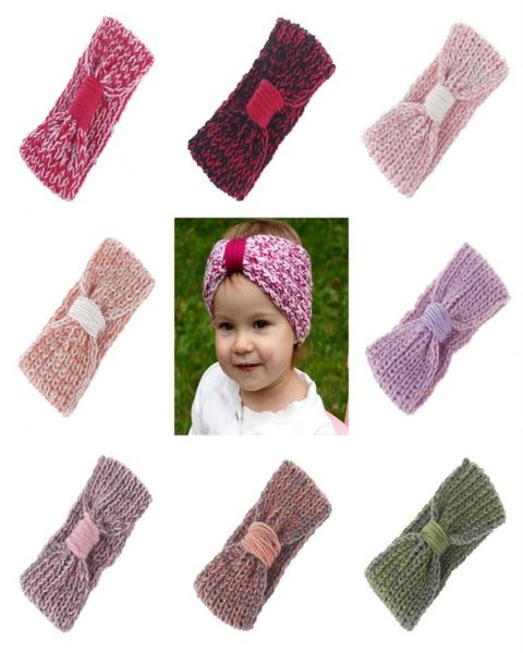 Hiver bébé fille tricot bandeau enfants laine Hairwrap oreille plus chaud bandeau cheveux Crochet accessoires arc chapeaux 3156452