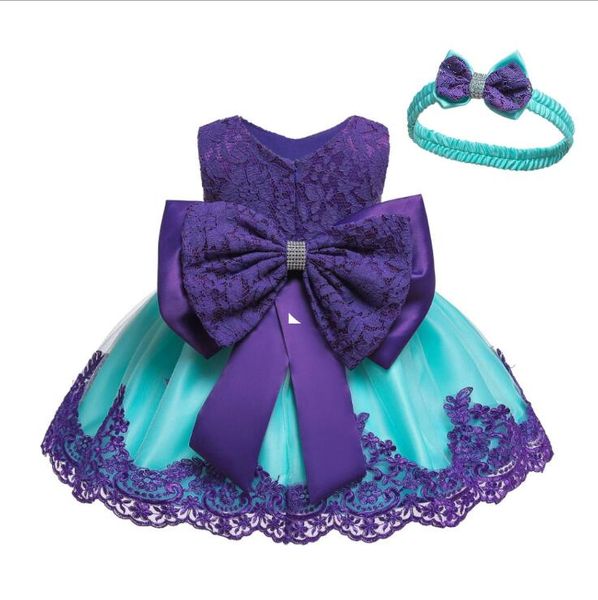 Vestido de invierno para niñas pequeñas, falda con lazo de princesa de encaje para bebés, disfraz de 1er año de cumpleaños y Navidad, top para fiesta infantil 2021