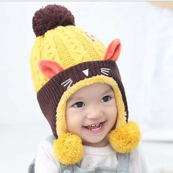 Chapeau d'hiver pour bébé, casquettes en laine épaisse et chaude, chapeau de noël pour enfants en bas âge, bonnet épais pour nouveau-né, accessoires de photographie