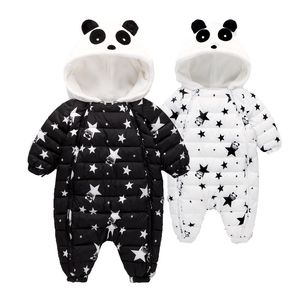 Winter Baby Rompertjes Overalls Kleding Jumpsuit 3-24 Mouth Panda Pasgeboren Meisje Jongen Eendendons Snowsuit Kids Baby Sneeuw Slijtage Onepiece