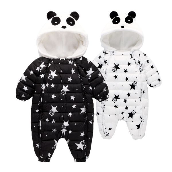 Hiver bébé barboteuses salopette vêtements combinaison 3-24 bouche Panda nouveau-né fille garçon duvet de canard Snowsuit enfants infantile neige porter une pièce