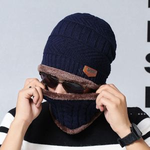 Winter Beanie Sjaal 2 in 1 Set Parent-Child Family Warm Fleece Soft Skull Cap Masker Earflappen Hoeden Unisex Gebreide Outdoor Hat RRB11092