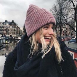 winter Beanie Skull Caps blok Borduren gebreide kasjmier ACC dikke warme paar liefhebbers ouder-kind hoeden tij straat wollen muts Adu227B