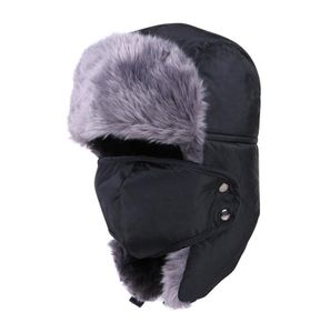 Chapeaux de kiosque d'hiver hommes femmes épaississement de la fourrure en fourrure chauffage de neige simple capuche russe en peluche