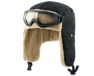 Chapeaux de bombardier d'hiver pour hommes et femmes, lunettes Ushanka russes, chapeau de pilote de trappeur, fausse polaire berbère, oreillettes thermiques pour la neige, 9612205