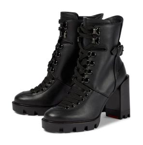 Winter Boot Woman Name Brand Ankle Boots MacAdemia Echte lederen enkels Booties Martin Boots Zwart en met vetermode Chunky Heel5326524