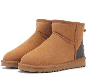 Bottes d'hiver plate-forme de fourrure dames neige véritable laine de peau de mouton coupe basse chaussures chaudes homme et femme courte Super Mini chaussures de haute qualité Edfr