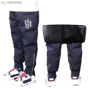 Niños de invierno Niñas Abajo Pantalones de algodón Grueso Cálido Polainas para niños Pantalones cálidos para niños A prueba de viento Pantalones de nieve impermeables 312Y L230518