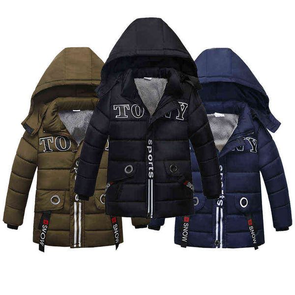 Vestes d'hiver pour garçons, vêtements d'extérieur chauds et épais pour enfants, vêtements pour enfants de 2 à 5 ans, veste à capuche, vestes à la mode, vestes pour enfants J220718