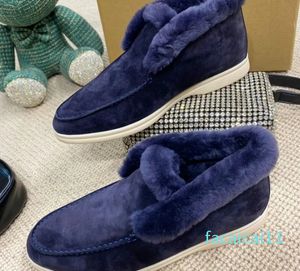 Hiver Hommes Femmes Chaussures de sport Chaussures habillées en fourrure d'hiver Baskets de marche décontractées Designer en cuir suédé robes de marche ouvertes bottes