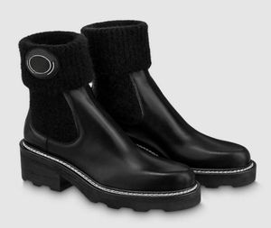 Wintermerk Women Beaubourg Ankle Boots Black Calfskin Leather Leer Boot Rubber Lug Sole Comfort Lady Martin Booties Part6694330