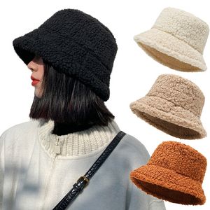 Winteremmerhoeden Lamb Wol Faux Furman Caps Vrouwen dikker pluche hoed buiten bewaar warme viskappen unisex