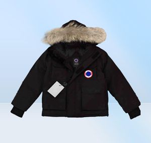 Winter Canadian Designer Goose Down Jackets Highend Boys Girls Sweat à sweat 98 Collier de fourrette de fourrure de loup rempli Wholesa7335854