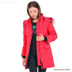 Parka de invierno para mujer canadiense, chaqueta gruesa y cálida de piel con capucha extraíble, abrigo delgado para mujer, abrigo Doudoune de alta calidad para mujer, globo largo 9779