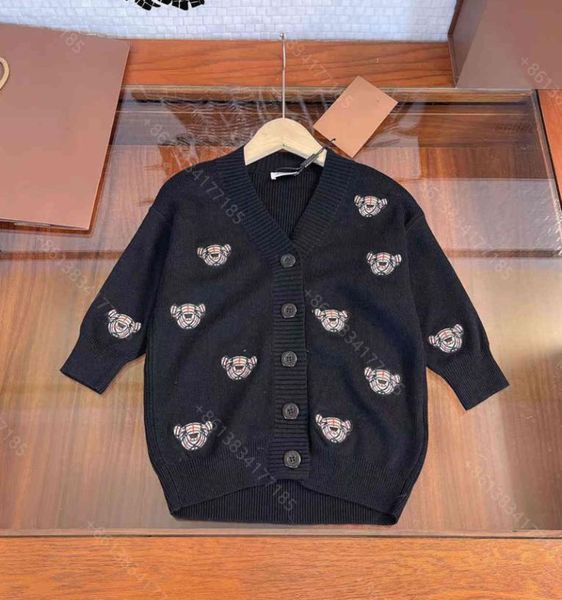 Hiver Casual bébé vêtements designer laine pull à capuche pulls en tricot manteau enfants marque italienne bbry col rond pull logo lette8287584