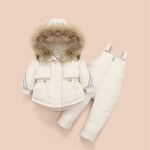 Winter Kinder Sets Sneeuwpak Jassen + Jumpsuit 2 stks Set Baby Jongen Meisjes Duck Down Coats Peuter Meisje Kleding 210916