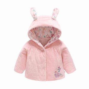 Hiver enfants manteau coton broderie florale bébé fille manteau à manches longues dessin animé enfants vêtements doux mode bébé veste chaude J220718