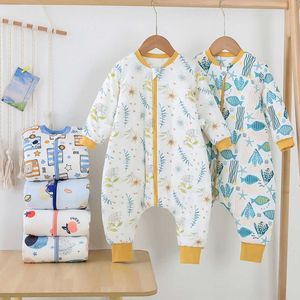 Winter Kinderen Anti Kick Quilt, Lente en Herfst Katoen Cartoon Stuk Pyjama, Baby Split Leg Slaapzakhoezen Tassen inbakerfleece