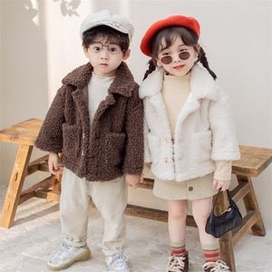 Vêtements d'hiver pour enfants Agneau Velours Bébé Veste matelassée en coton Bébé Veste matelassée en coton Garçons Filles Veste LJ201203