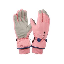 Winter Kinderen Skihandschoenen Warm Schattige Baby Jongen Meisje Guantes Antislip Buitensporten Waterdicht Verwarming Kinderen Skiën Luvas 240118