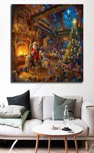Invierno navideño Art Thomas Kinkade039s Impresiones de lona Pinturas modulares para la sala de estar en la pared Decoración del hogar7800827