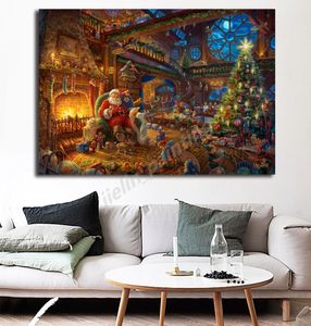 Hiver Christmas Art Thomas Kinkade039s Toile imprimés Image des peintures modulaires pour l'affiche de salon sur le mur Decor Home2450395