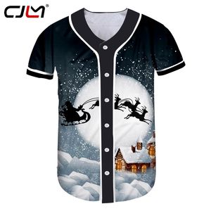 T-shirt de noël pour homme et Animal, imprimé en 3D, lune et élan, Harajuku, chemise de Baseball 6XL, 220623