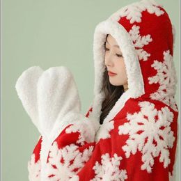 Invierno Navidad copo de nieve gruesa cabeza de cordero manta multifuncional chal capa manta franela estudiante almuerzo manta