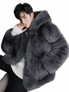 Manteau d'hiver en fausse fourrure douce et chaude de style classique, manches Lg, grande taille, styliste pour hommes, vêtements de rue, veste moelleuse, 2022, Z67 E70h #