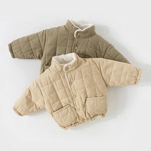 Winterkleding voor jongens meisjes jas baby meisje warme effen kleur gewatteerde jas peuter kinderen uitloper kinderen 231220