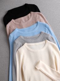 Vêtements d'hiver Pullages de femme tricotée Pullouts printemps automne basique Jumper pour femmes Slim Sweater pour femmes à manches longues bon marché à manches longues