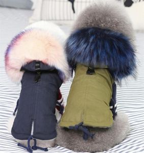 Vêtements d'hiver Collier de fourrure de luxe Mabillette petite veste bordeneuse chaude pour chien Pet Chihuahua Vêtements 30S1 T2009024037266
