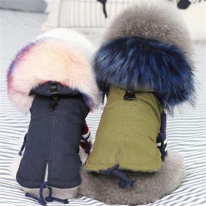 Vêtements d'hiver manteau de luxe avec col en fourrure, petite veste chaude doublée en polaire pour chien, vêtements chihuahua 30S1 T200902228p