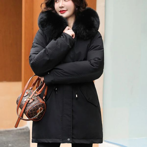 Ropa de invierno para mujeres chaquetas pesadas abrigo mujer traje de ropa vintage estilo universitario longitud media 2023 nuevo modelo