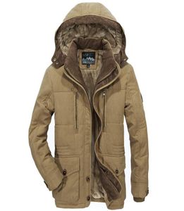 Manteau d'hiver toison chaude épaississeur veste hommes couches décontractées de vent extérieur avec des hommes à capuche plus taille 6xl 7xl Parkas3564136