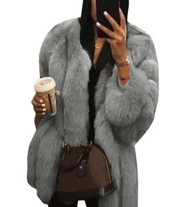 Manteau d'hiver pour femmes mode solide en fausse veste en fourrure de fourrage
