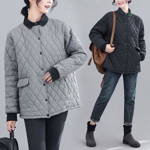 Manteaux d'hiver pour femmes à manches longues Remplissage Sustans Casual Parka courte Femme Oversize Vestes chaudes 210204