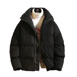 Winter met katoen met katoenvogels voor mannen Corduroy Casual Coat Bread Suit voor Mens vaste kleur los katoenen kledingstuk 201128