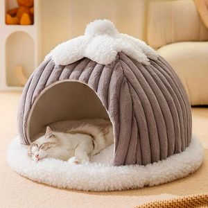 Winter gezellig huisdier huishonden zachte nest kennel slaapgrot kat hond puppy warme verdikking tenten bed nest voor kleine honden katten 231221
