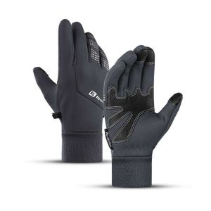 Winter Fietsen Handschoenen Volledige Vinger met Pols Ondersteuning Biker Handschoenen Waterdicht Outdoor Warm Sport Touchscreen Motorfiets Apparatuur H1022