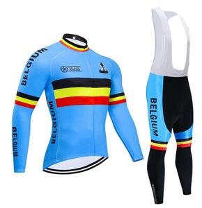 Maillot de cyclisme d'hiver 2020 Pro équipe Belgique Veille thermique Vêtements de cyclisme MTB Jersey Bib Pantal